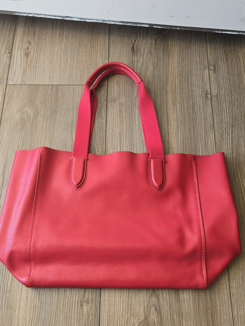 Coach Red Pebbled Leather Derby Tote Bag
